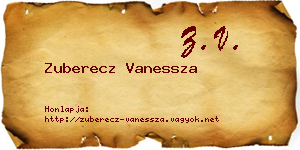 Zuberecz Vanessza névjegykártya